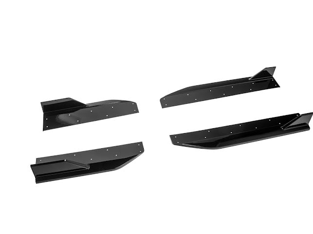 2024-UP FORD MUSTANG S650 | GT350R PERFORMANCE STYLE CARBON FIBER SIDE SKIRTS EXTENSION ROCKER PANELS GROUND EFFECTS